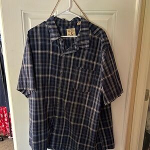 Red Head Blue Plaid Button-Up Shirt 3XL